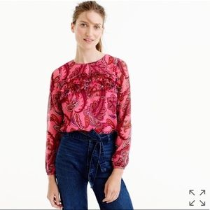Pink paisley J.Crew Blouse